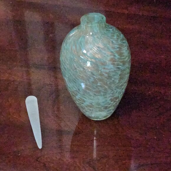 RARE REPLACEMENT JAY STRONGWATER VANITY GREEN BOUQUET BLOWN GLASS PERFUME BOTTLE - Picture 5 of 7